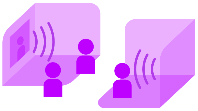 ブースごとにスペースが区切られているので異なる動画や音声を流すことができます。
アバター同士は距離感のある方向性音声システムで、近づくと話しかけることができます。